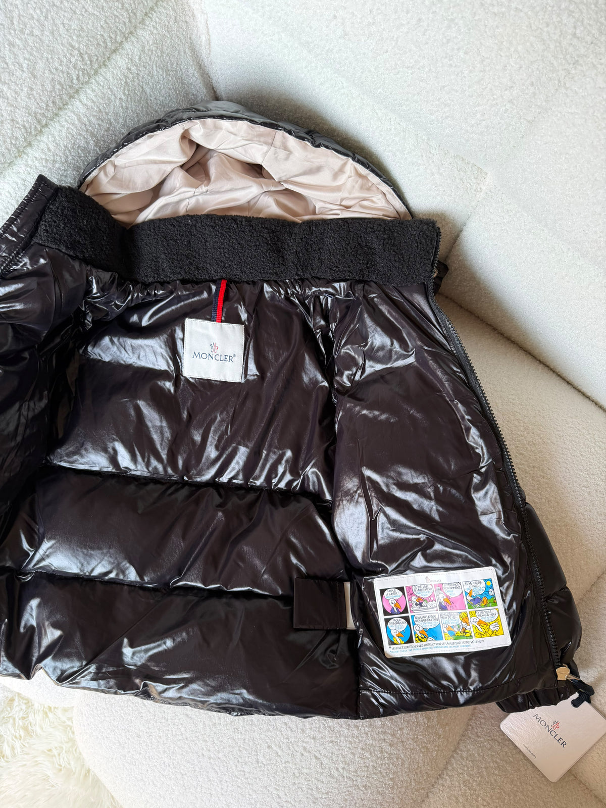 Moncler Kids Chest Pocket Black Puffer