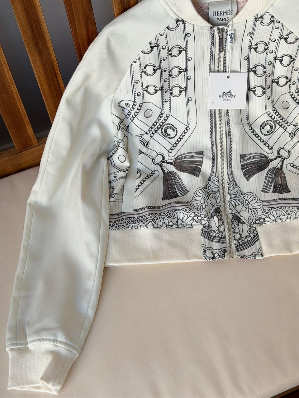 Miu Miu Striped Knit Zip Cardigan