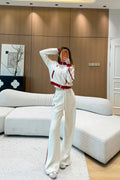 Chanel Contrast Trim CC Logo Zip-Up Tracksuit Set