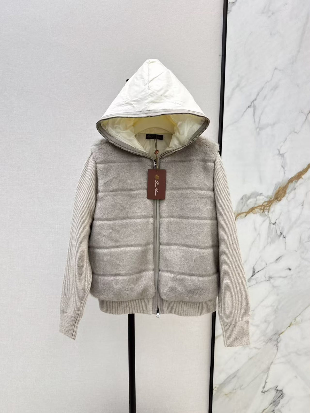 Loro Piana Reversible Hooded Cashmere and Fur-Trimmed Quilted Jacket