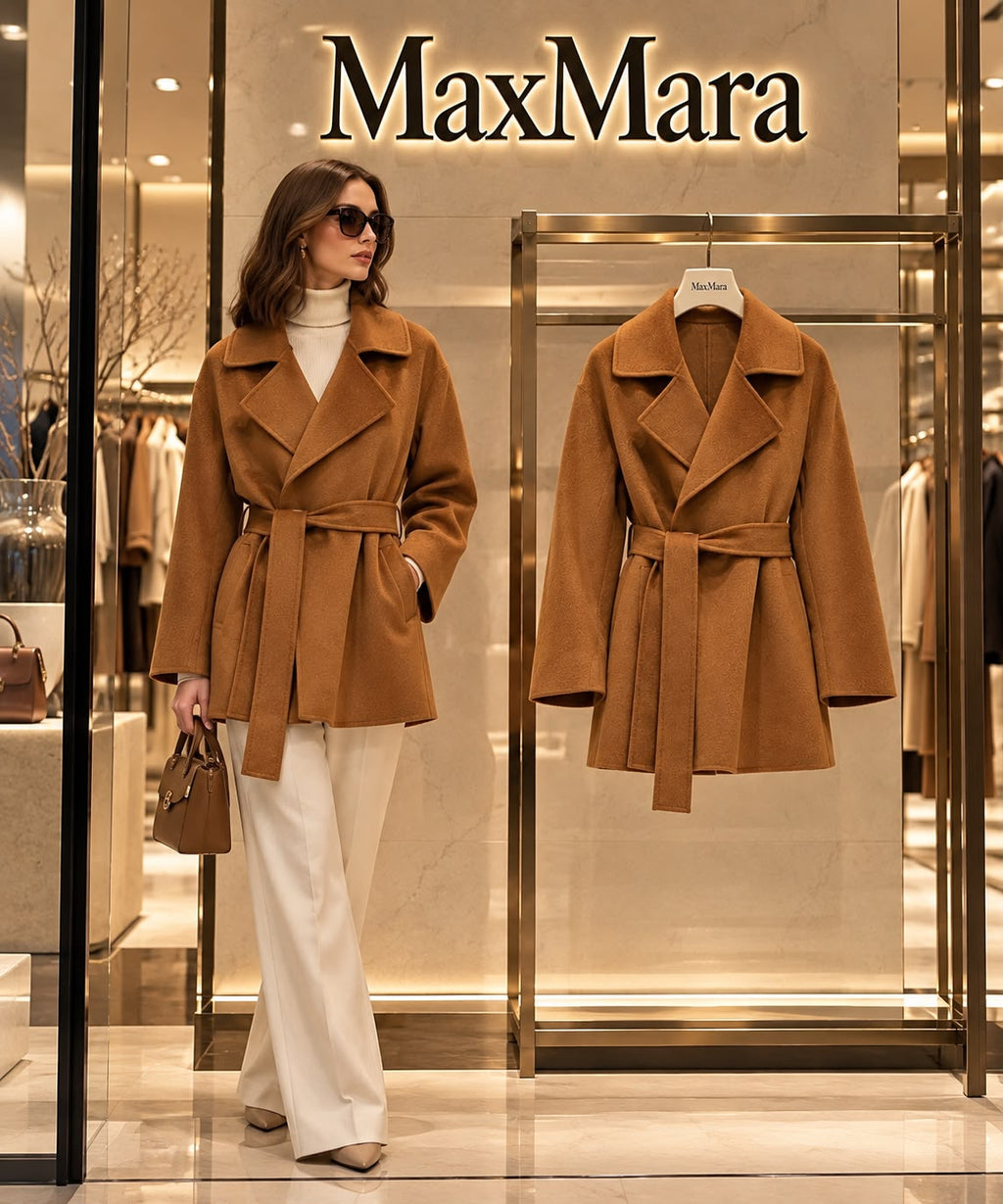 Max Mara Classic Short Belted Wool Coat