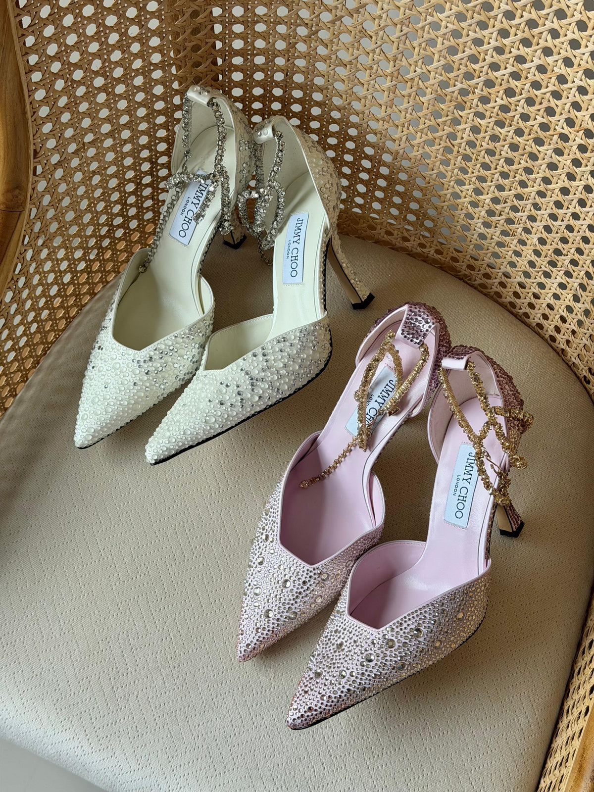 Jimmy Choo Saeda Crystal Chain Pump