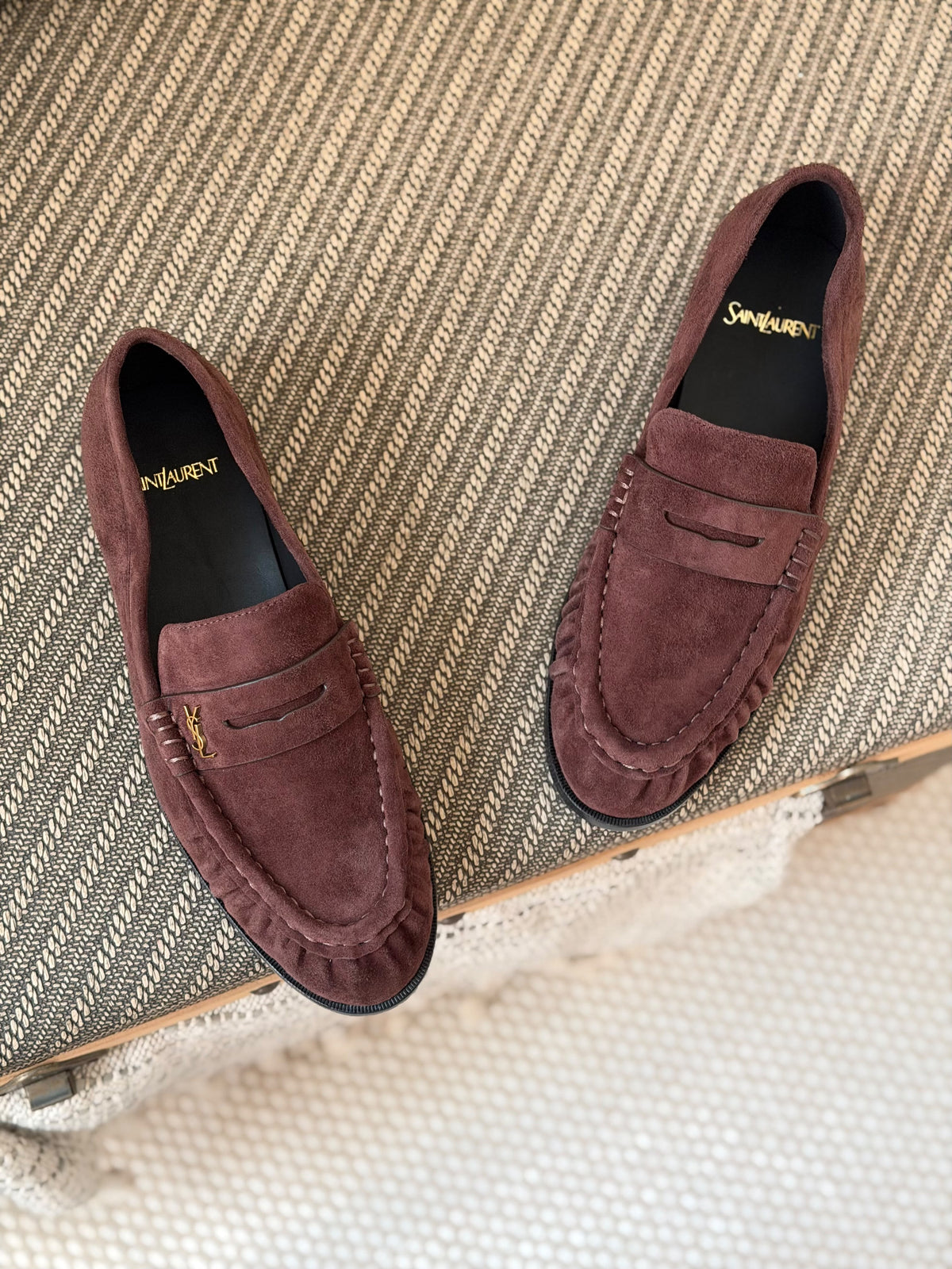 Saint Laurent Suede Penny Loafers