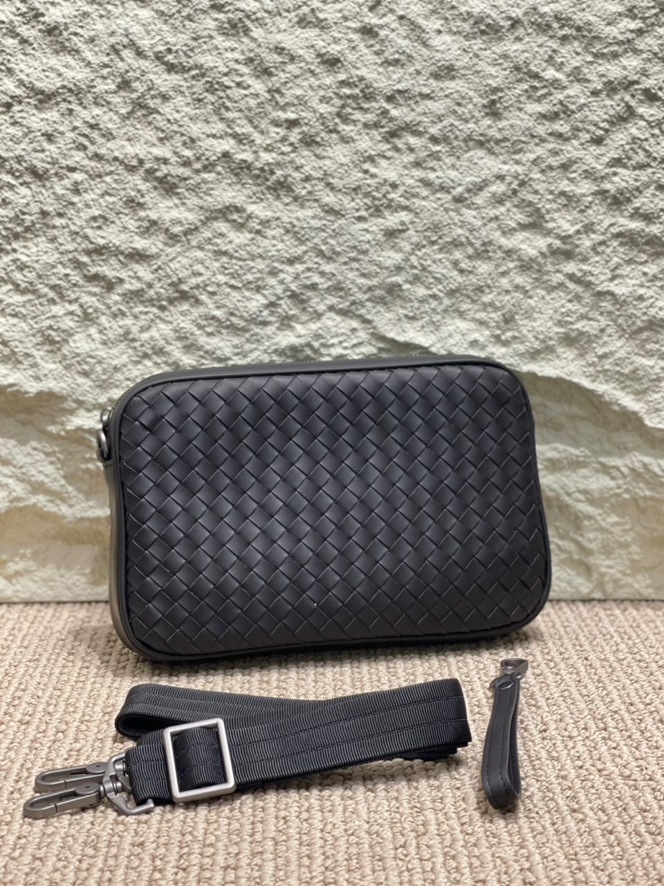 Bottega Woven Front Zip Crossbody