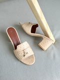 Loro Piana Summer Charms Sandal Flats Ostrich Leather