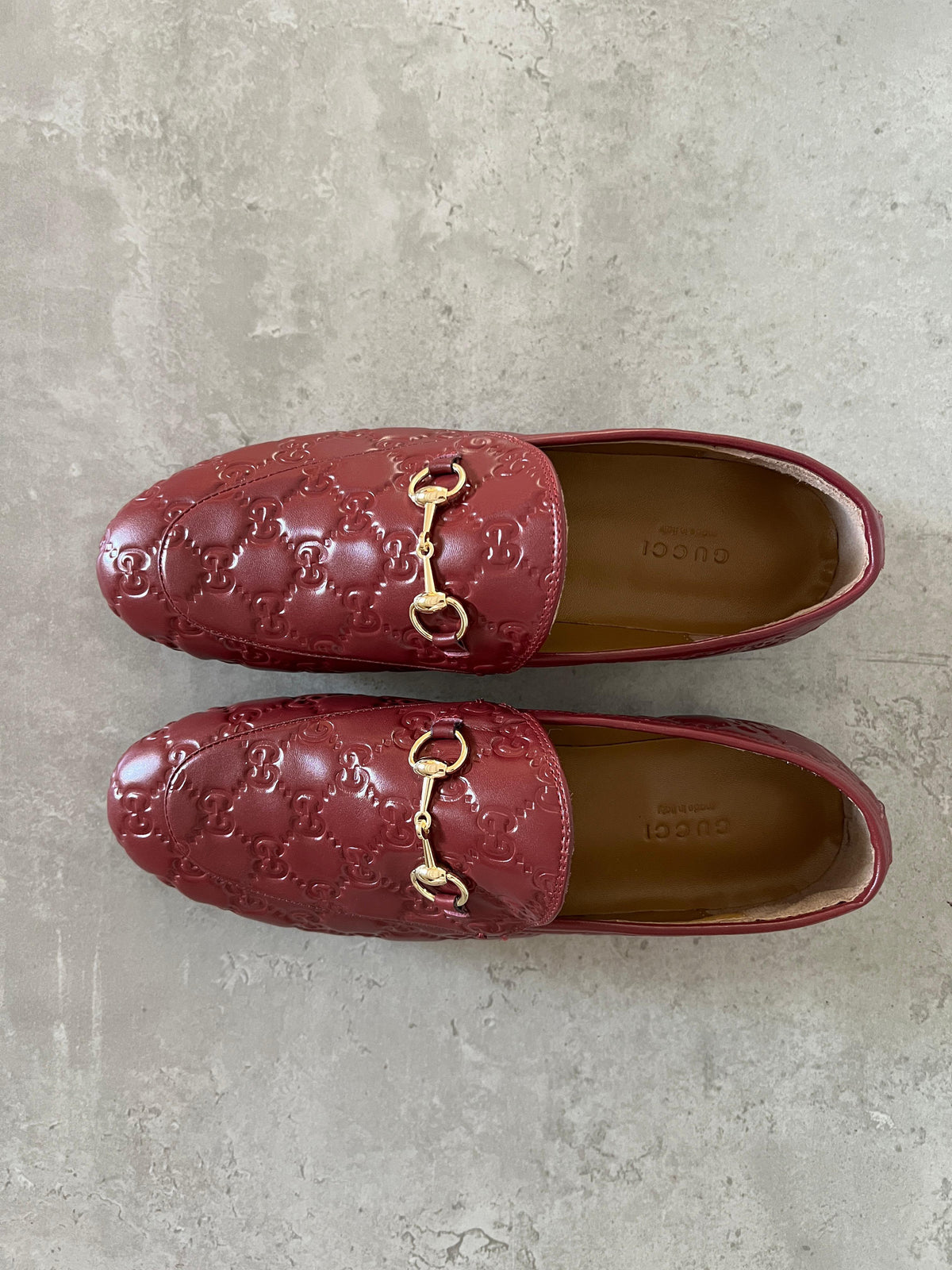 Gucci GG Embossed Leather Horsebit Loafer