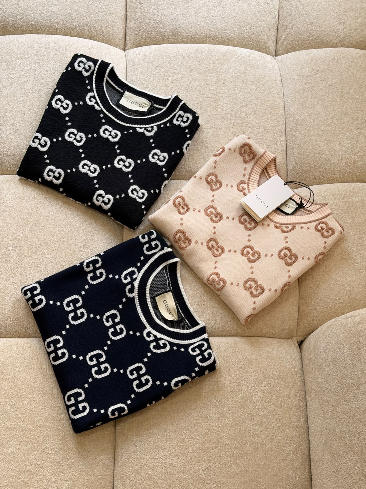 Gucci — GG Jacquard Short-Sleeve Knit Top