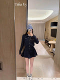 Miu Miu Knit Set with Denim Collar