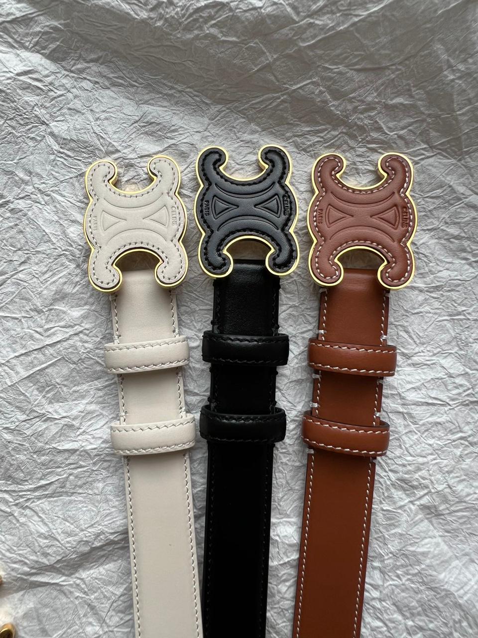 Celine Triomphe Leather Belt