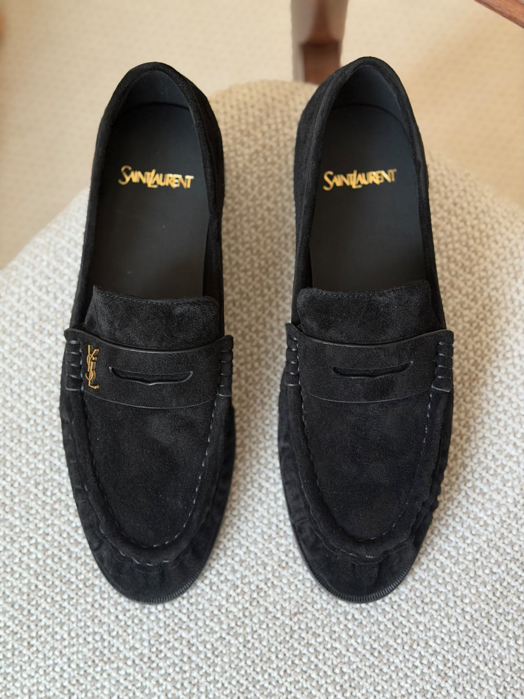 Saint Laurent Suede Penny Loafers