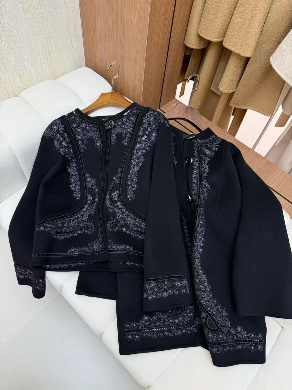 Hermès — Embroidered Openwork Jacket — Écru / Ivory.