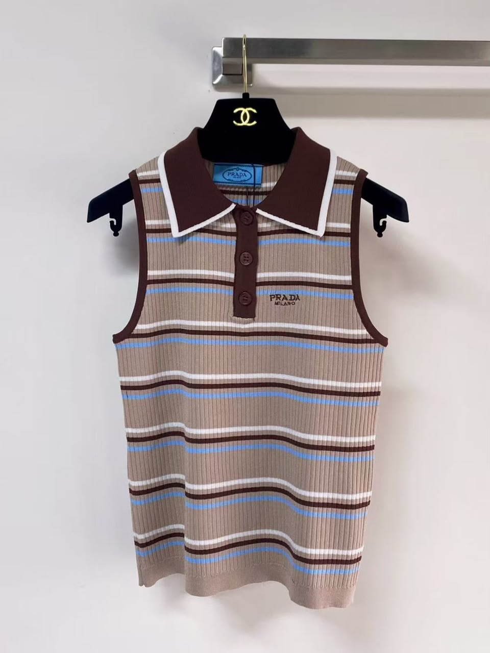 Prada Striped Ribbed-Knit