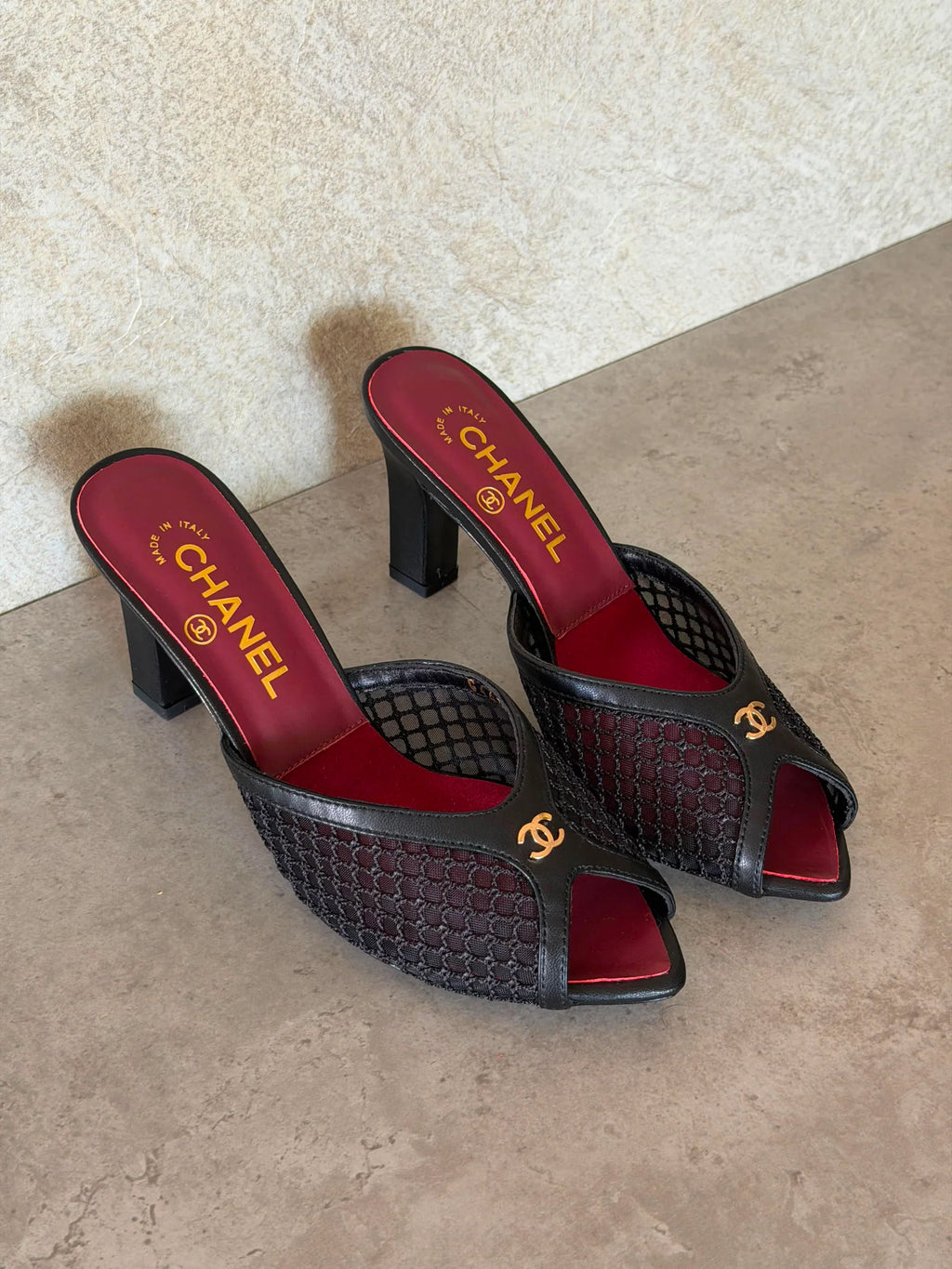 Chanel Mules in Mixed Fibers Cotton & Lambskin