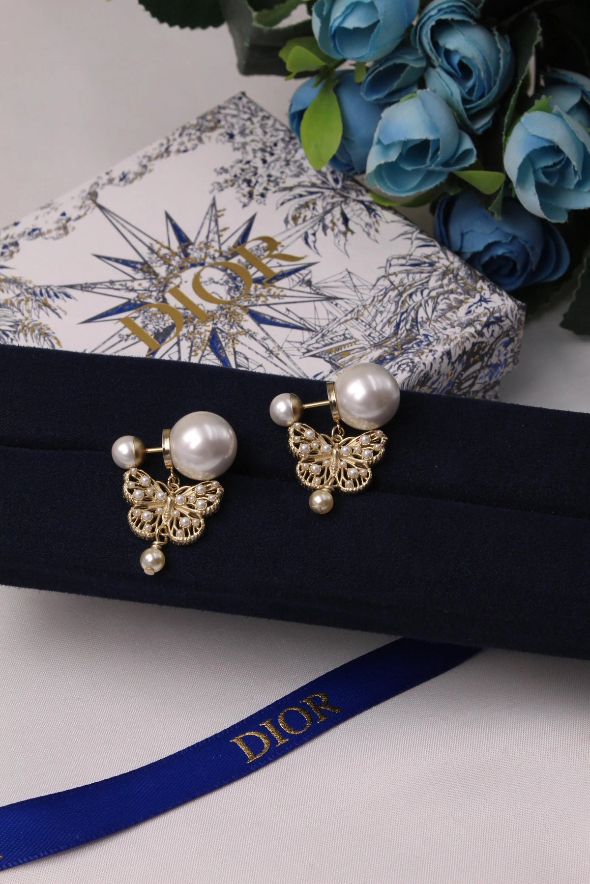 Dior Butterfly Faux Pearl set