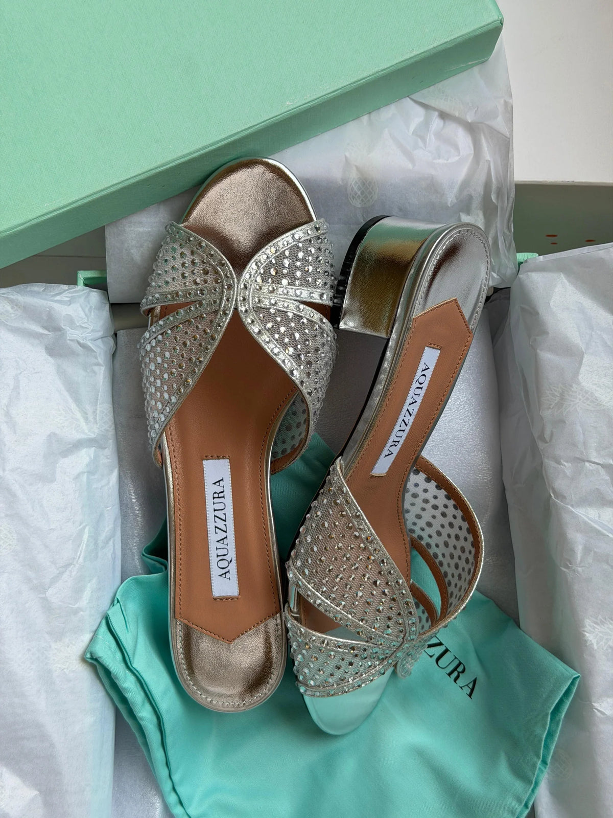 Aquazzura Crystal Lover 35 mules