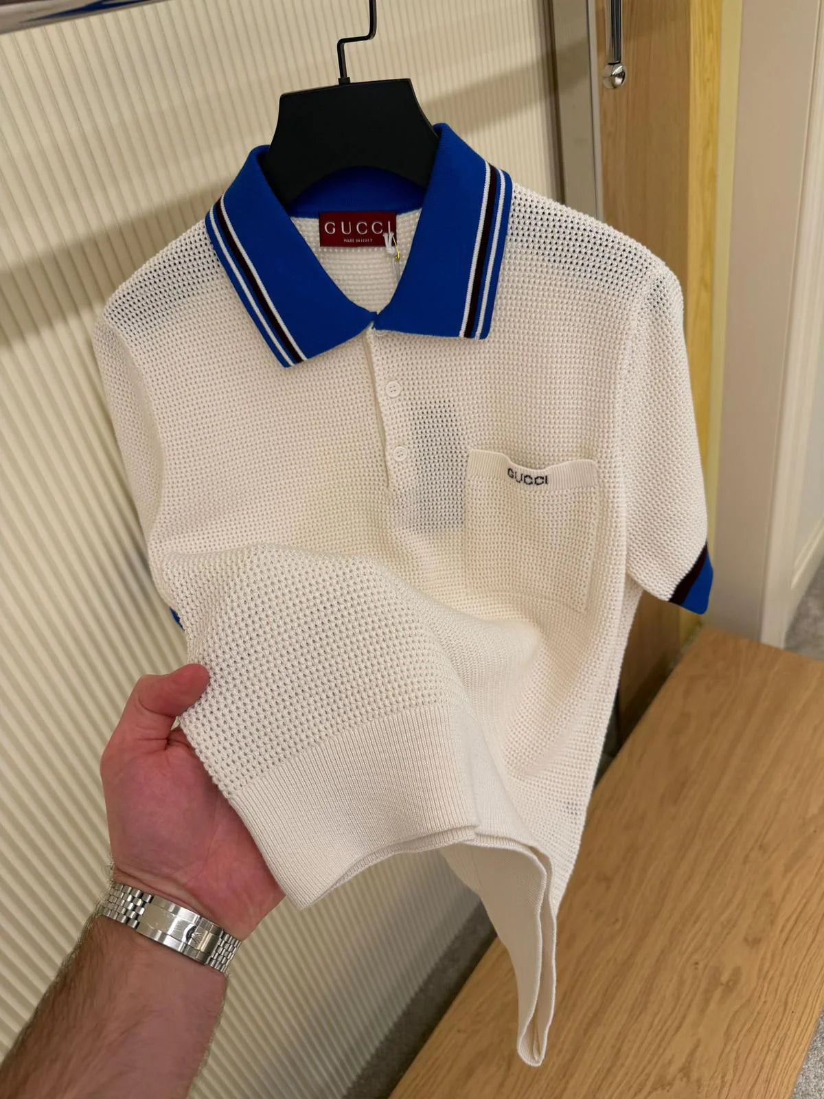 Gucci Cotton piquet polo shirt with intarsia