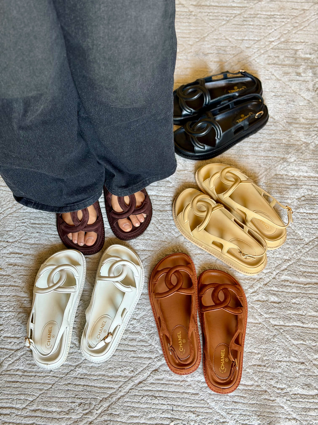 Chanel Chunky Suede Sandals