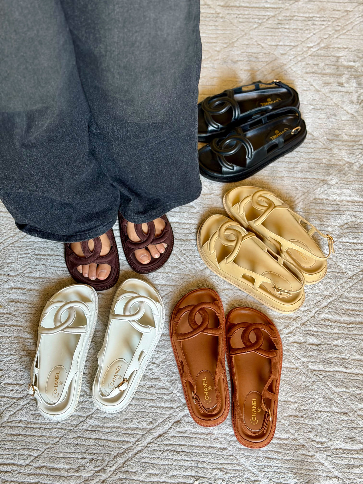 Chanel Chunky Suede Sandals