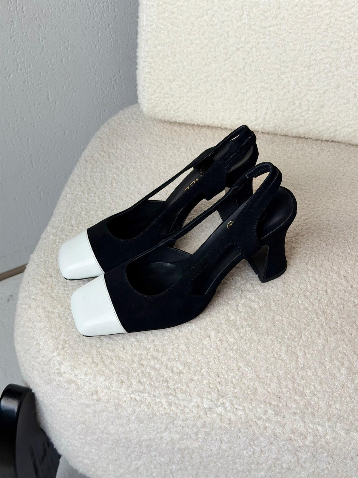 Chanel Two-Tone Suede Slingback Pumps