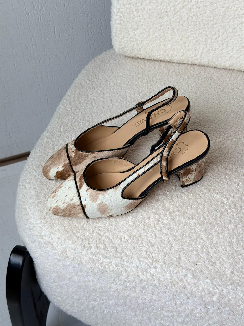 Chanel Metallic Tweed Slingback Pumps