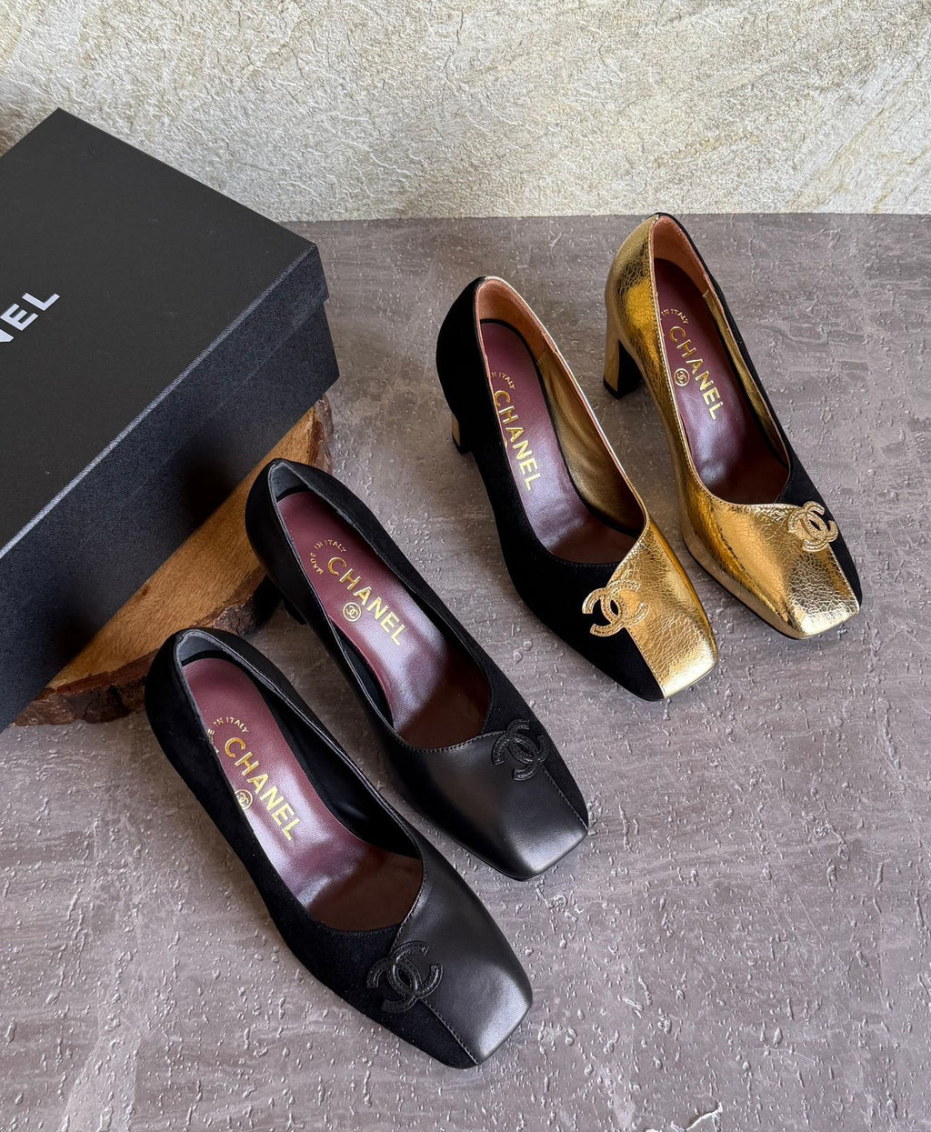 Chanel sandals in Lambskin and Patent