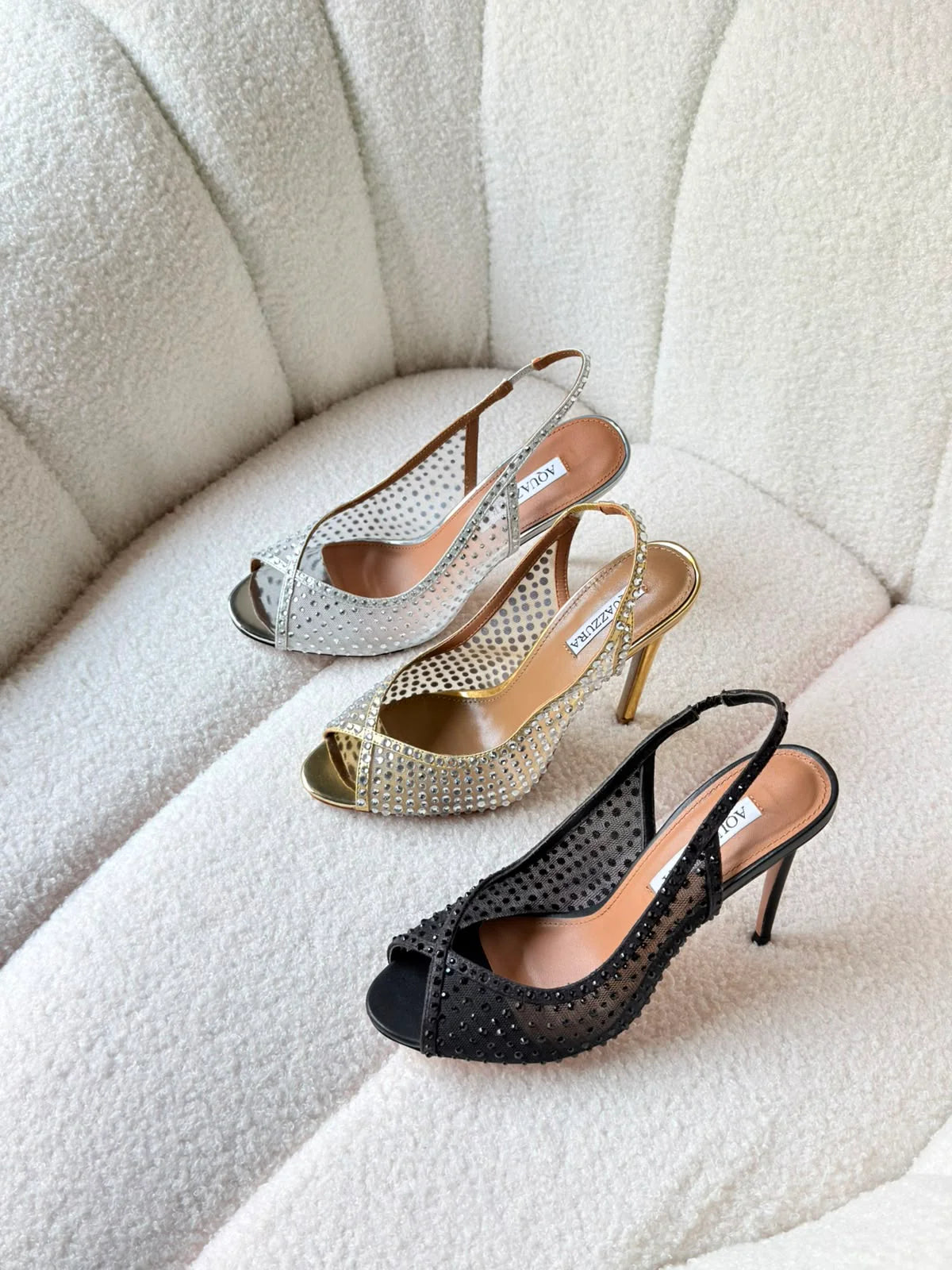 Aquazzura Crystal Lover 75 sandals