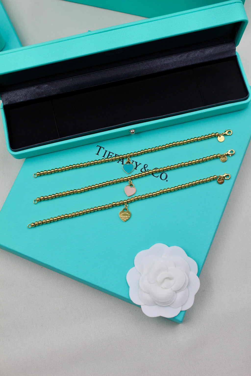 TIFFANY & CO Mini Heart Tag Bead Bracelet
