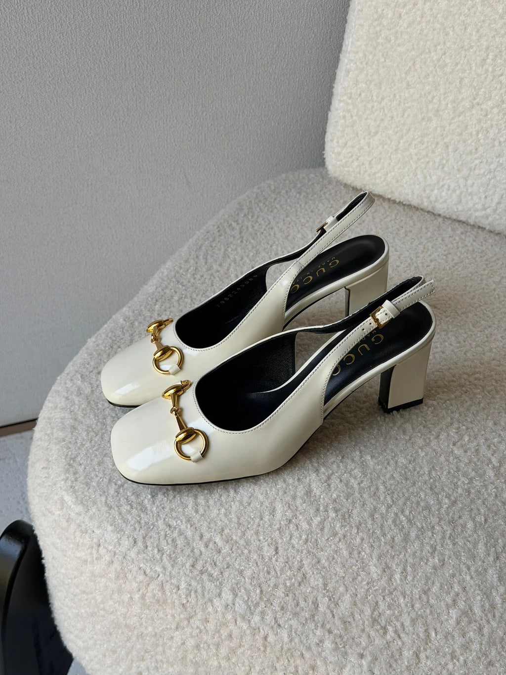 Gucci Leather Horsebit Slingback Pumps