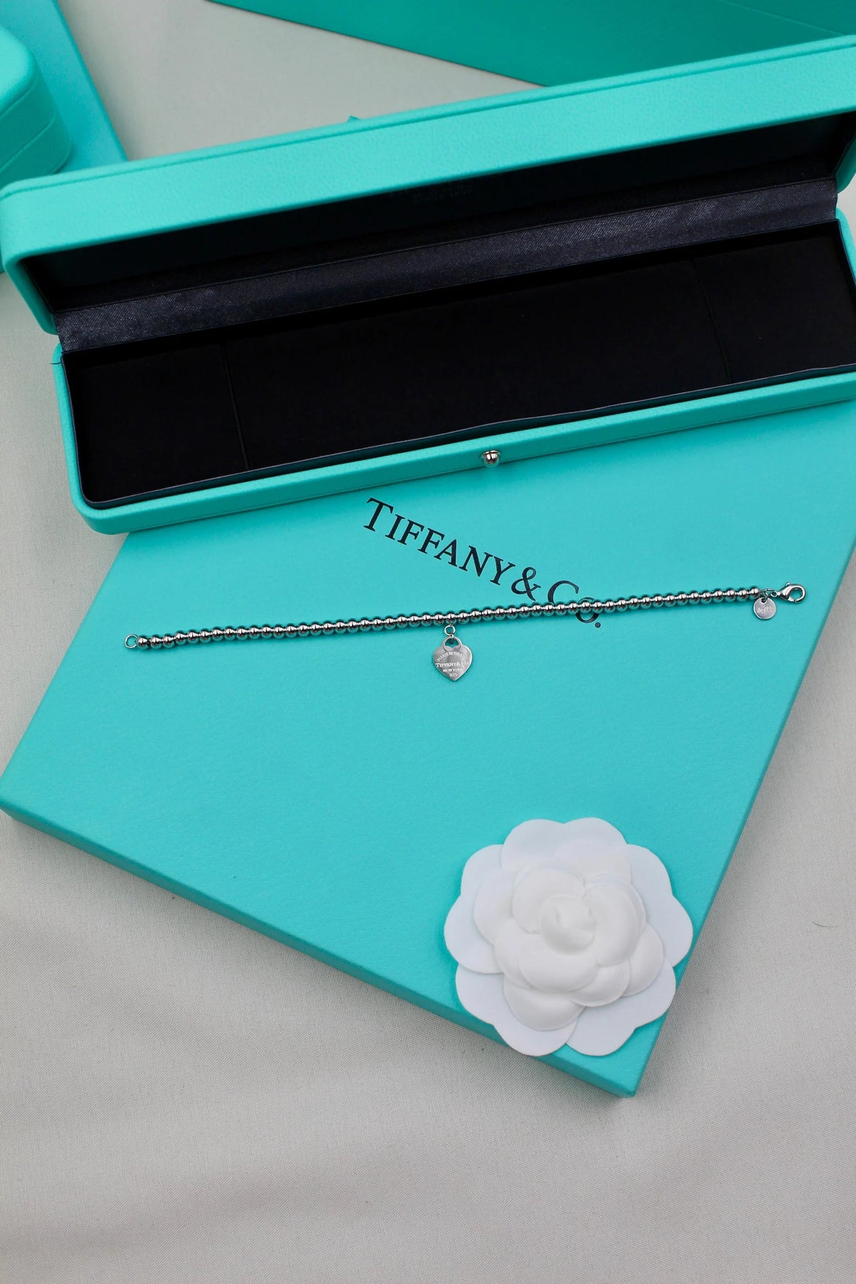 TIFFANY & CO Mini Heart Tag Bead Bracelet