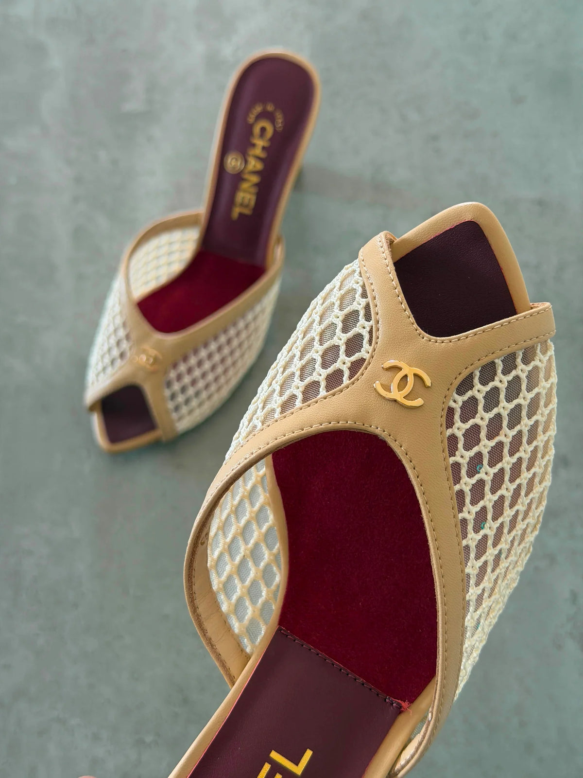 Chanel Mules in Mixed Fibers Cotton & Lambskin