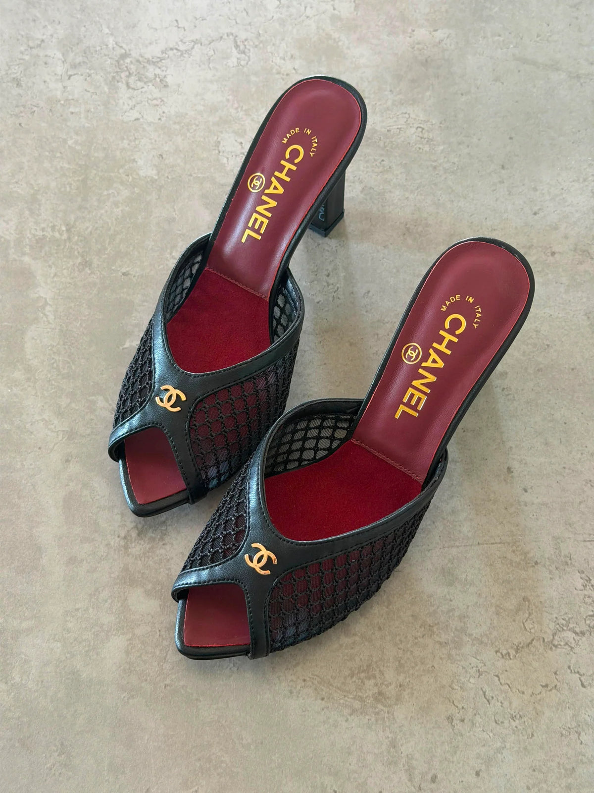 Chanel Mules in Mixed Fibers Cotton & Lambskin