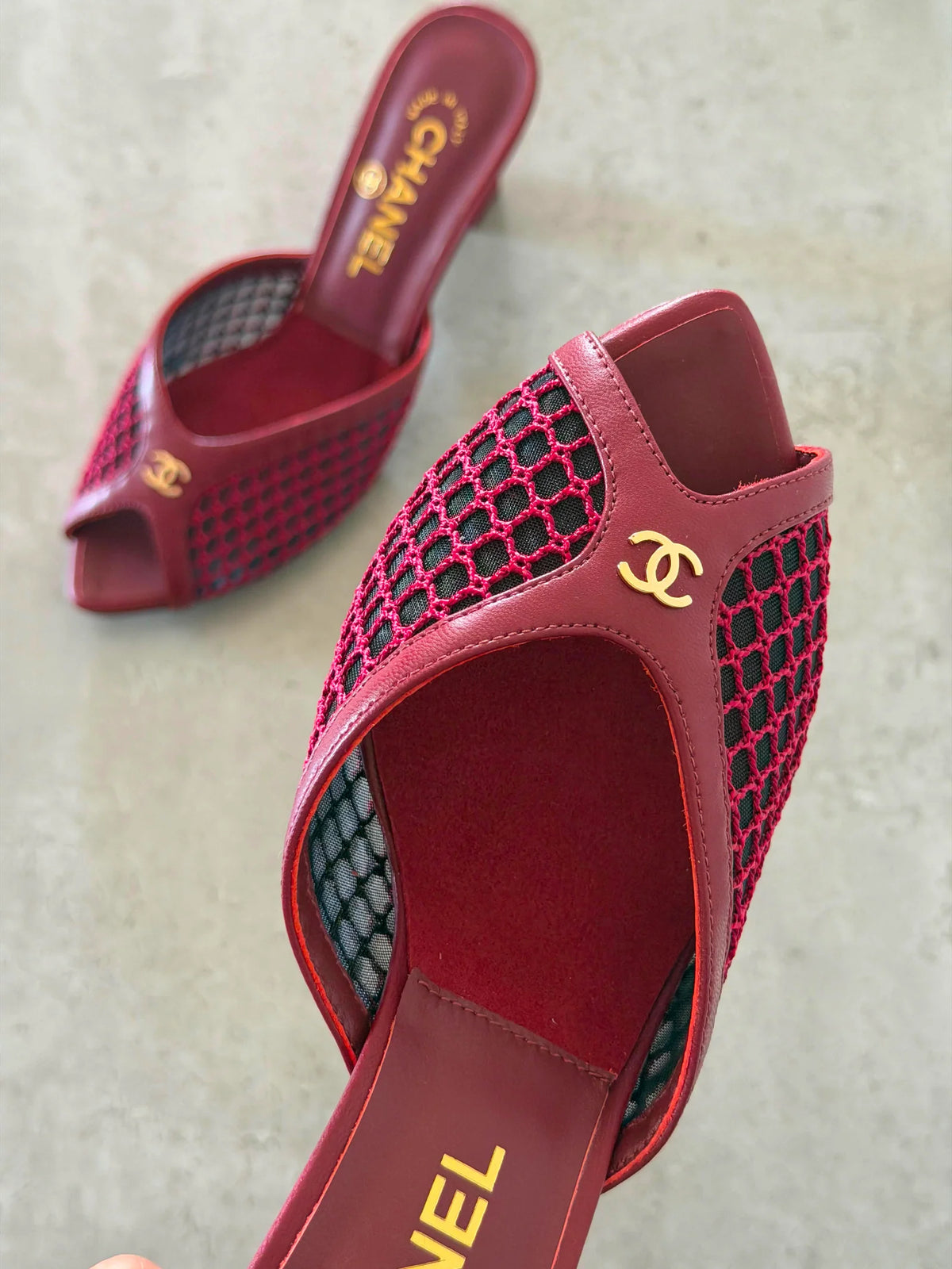Chanel Mules in Mixed Fibers Cotton & Lambskin