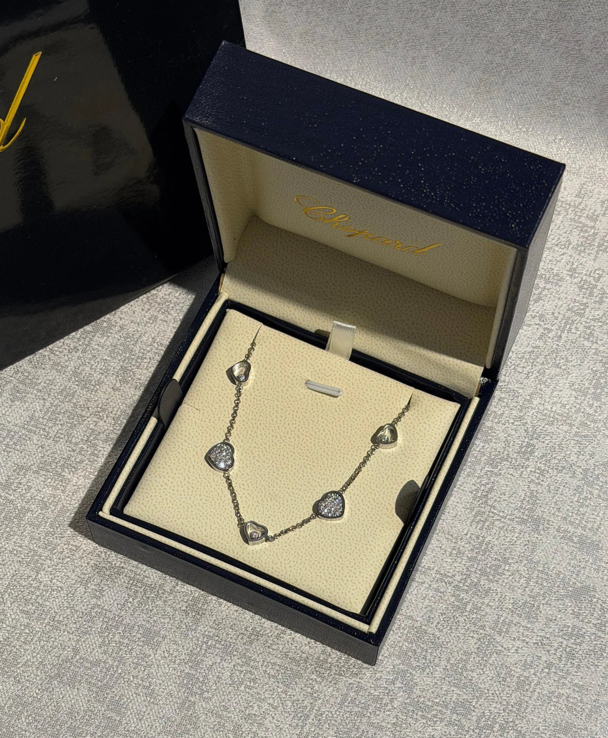 Chopard Happy Hearts White Gold Diamond Pendant & Earrings