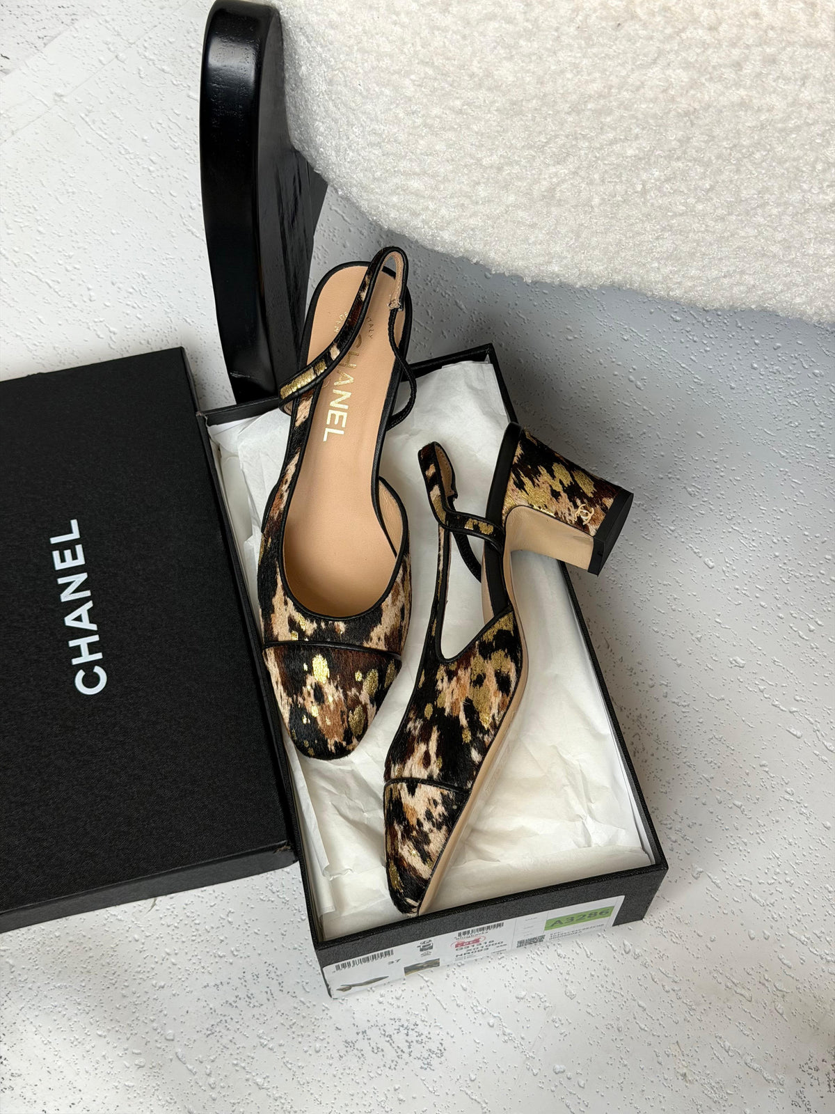 Chanel Metallic Tweed Slingback Pumps