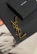 SAINT LAURENT Gold Cassandre Brooch