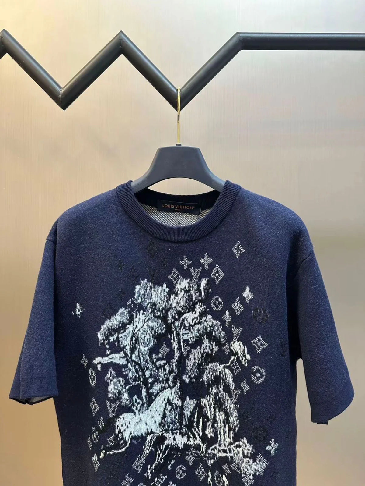 Louis Vuitton Short-Sleeved Jacquard Crewneck