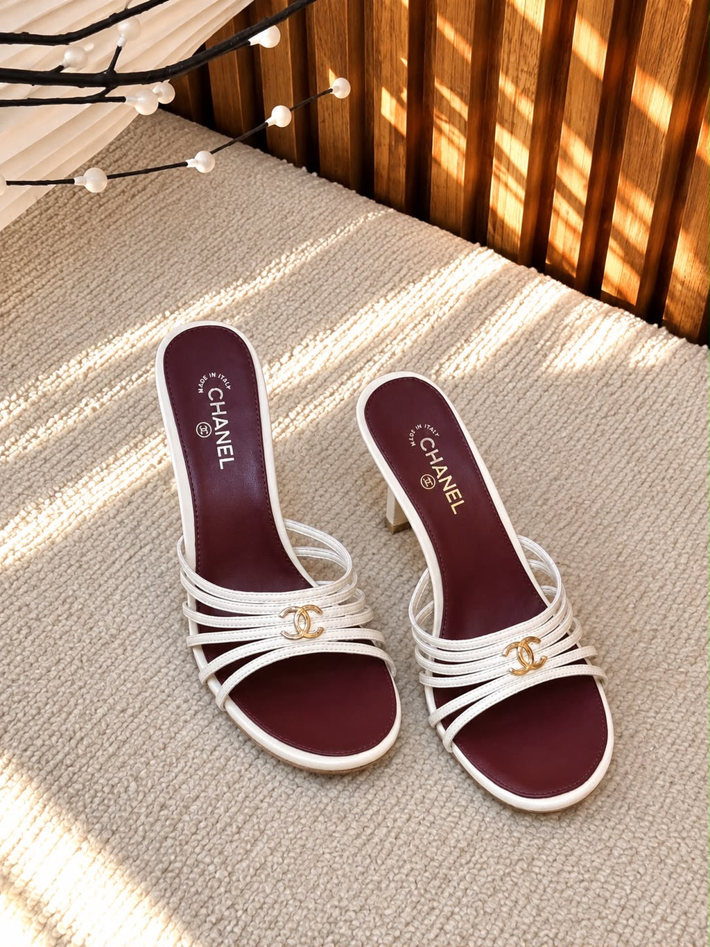 Chanel Strappy Mules with CC Logo