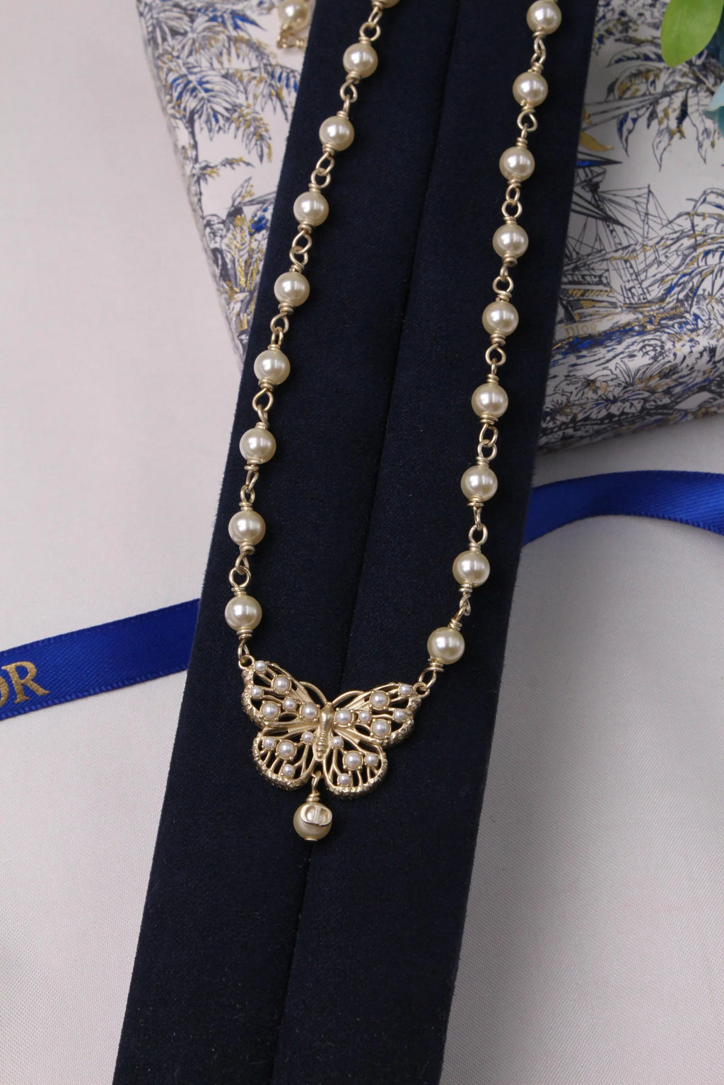 Dior Butterfly Faux Pearl set
