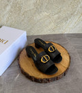 Dior Black Leather 30 Montaigne sandals