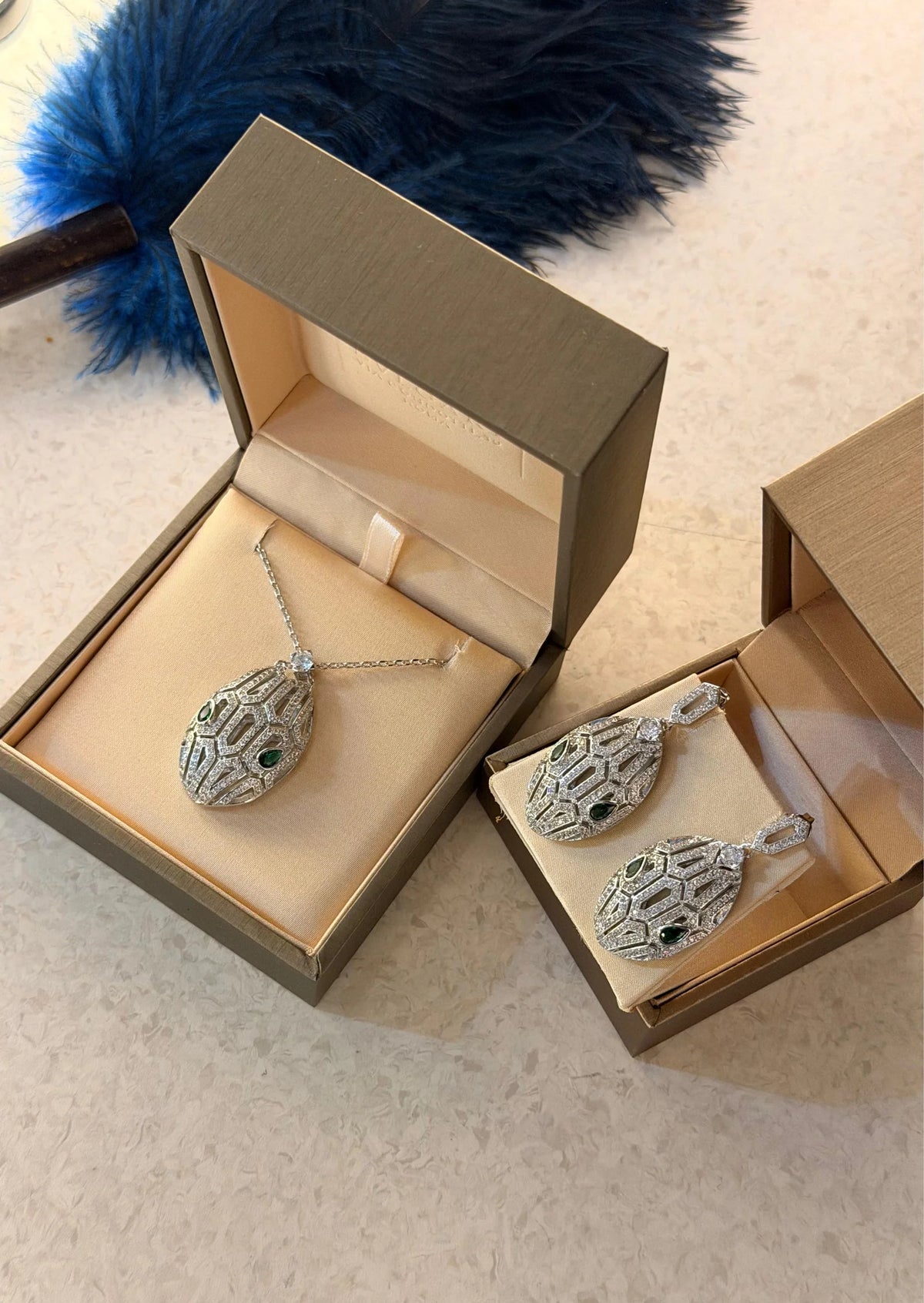 Bvlgari Serpent Set Necklace & Earings Swarovski Stones