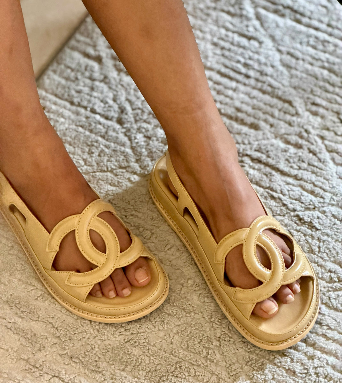 Chanel Chunky Suede Sandals