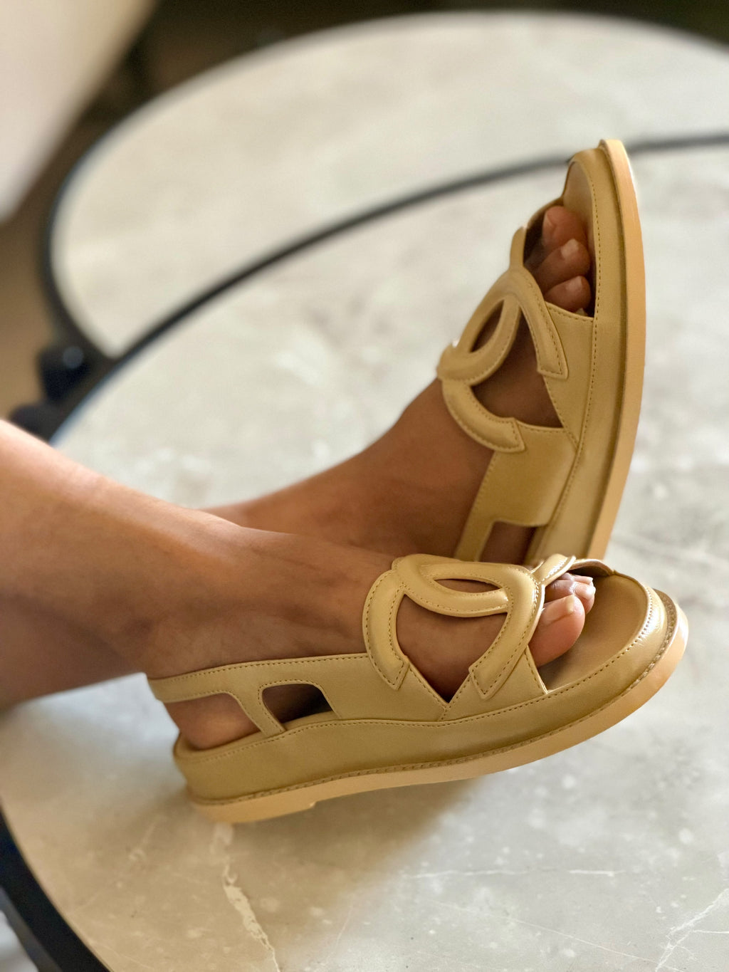 Chanel Chunky Suede Sandals