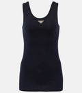 Prada ribbed-knit jersey tank top white