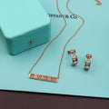 Tiffany & Co. Atlas Roman Numeral Pendant Necklace & Earrings Set