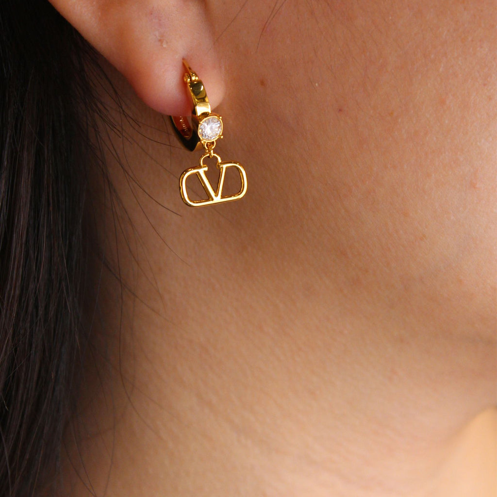 Valentino Garavani V Logo Earrings