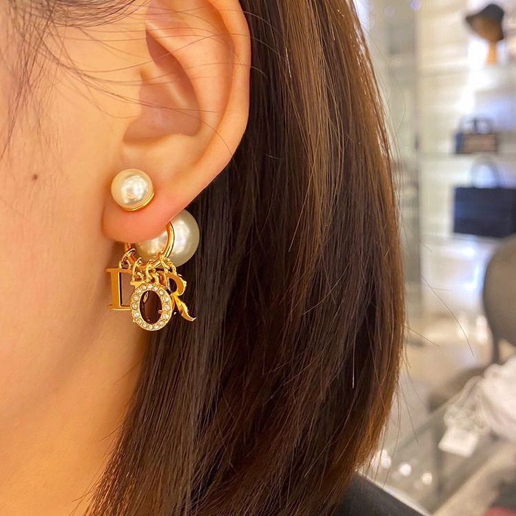 Dior Crystal Solitaire Stud Earrings
