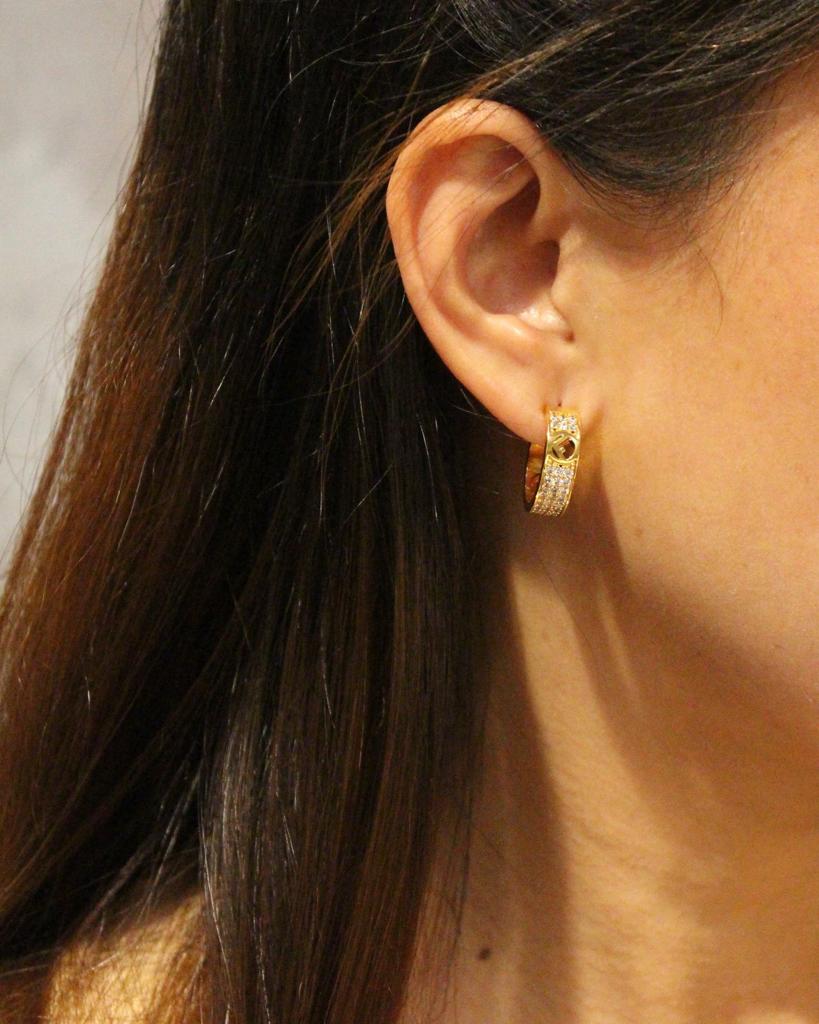 Fendi F Is Fendi Pavé Hoop Earrings