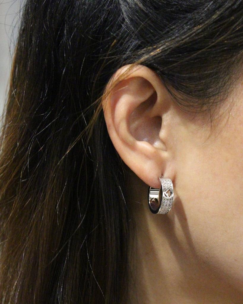Fendi F Is Fendi Pavé Hoop Earrings