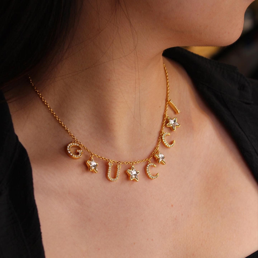 Gucci Star and Crystal Logo Jewelry Set