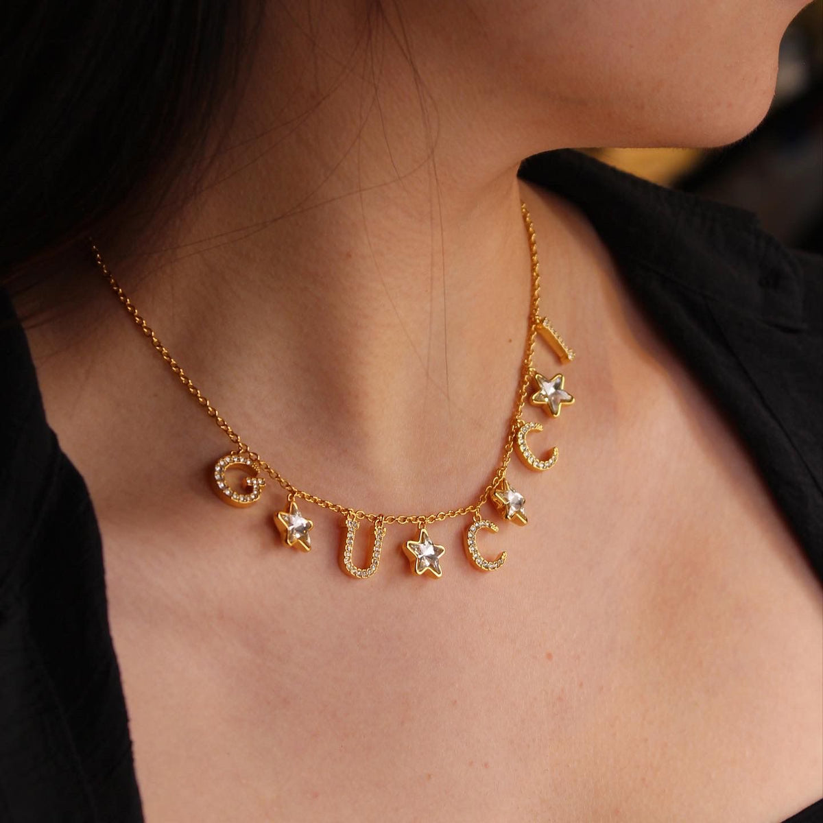Gucci Star and Crystal Logo Jewelry Set